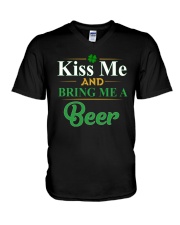 Kiss Me And Bring Me A Beer V-Neck T-Shirt tile