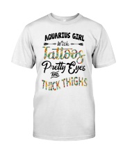 Aquarius Girl With Tattoos Pretty Eyes Classic T-Shirt front
