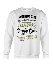 Aquarius Girl With Tattoos Pretty Eyes Crewneck Sweatshirt tile