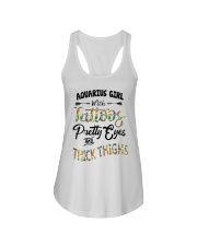 Aquarius Girl With Tattoos Pretty Eyes Ladies Flowy Tank tile