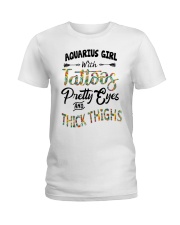 Aquarius Girl With Tattoos Pretty Eyes Ladies T-Shirt tile