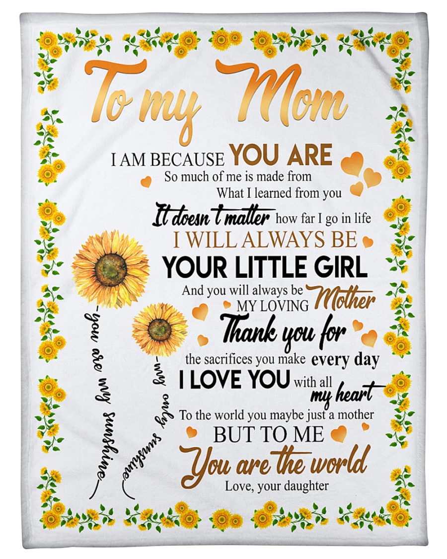 To My Mom Sunflower Small Fleece Blanket - 30" x 40"