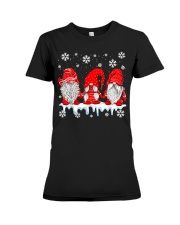 Three Gnomes In Red Costume Christmas Premium Fit Ladies Tee tile