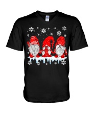 Three Gnomes In Red Costume Christmas V-Neck T-Shirt tile