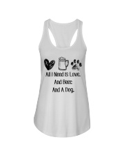 All I Need Is Love And Beer And A Dog Ladies Flowy Tank thumbnail