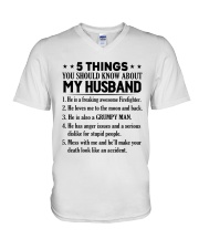 5 Things You Should Know About My Husband V-Neck T-Shirt thumbnail