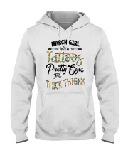 March Girl With Tattoos Pretty Eyes Hooded Sweatshirt tile