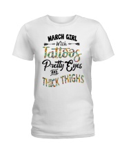 March Girl With Tattoos Pretty Eyes Ladies T-Shirt tile