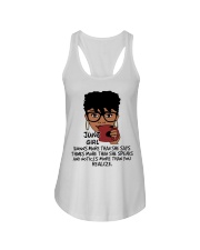 June Girl Knows More Than She Says Ladies Flowy Tank tile