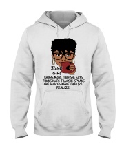 June Girl Knows More Than She Says Hooded Sweatshirt tile