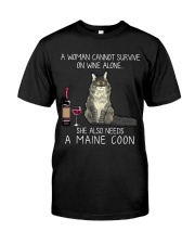 Wine and Maine Coon Classic T-Shirt front