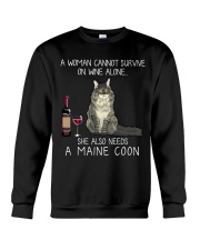Wine and Maine Coon Crewneck Sweatshirt tile