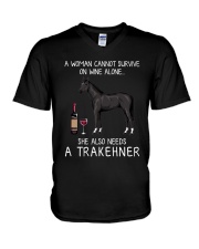 Wine and Trakehner V-Neck T-Shirt thumbnail
