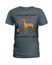 Wine and Vizsla 2 Ladies T-Shirt thumbnail
