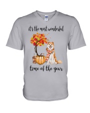 The Most Wonderful Time - Akita V-Neck T-Shirt thumbnail
