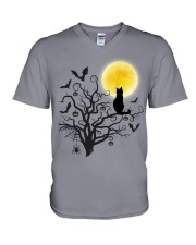 Halloween Cat Tree V-Neck T-Shirt thumbnail