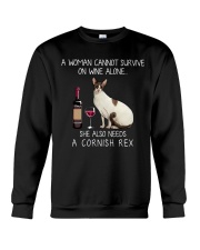 Wine and Cornish Rex Crewneck Sweatshirt thumbnail