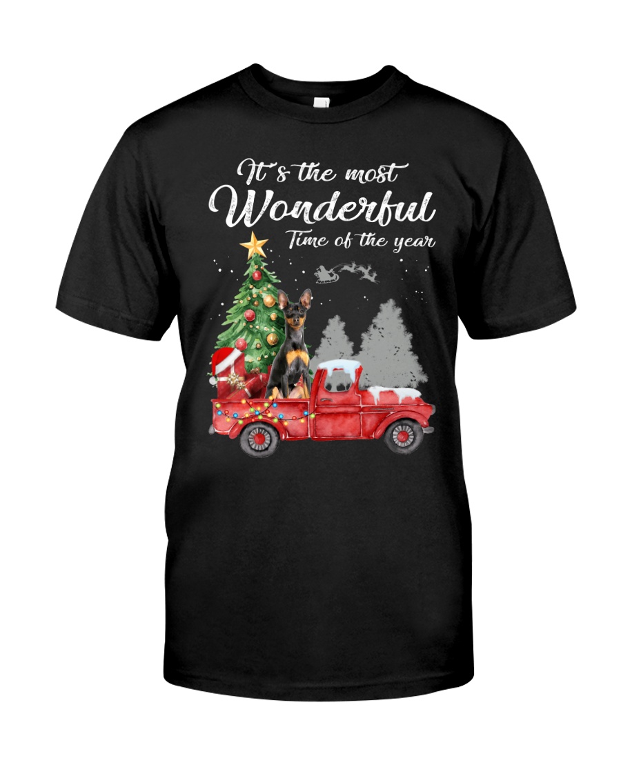 Wonderful Christmas with Truck - Min Pin Classic T-Shirt
