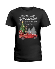 Wonderful Christmas with Truck - Min Pin Ladies T-Shirt thumbnail