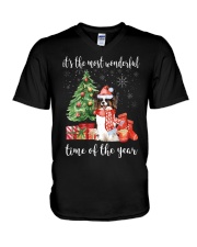 The Most Wonderful Xmas - Papillon V-Neck T-Shirt thumbnail