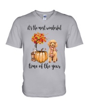 The Most Wonderful Time - Poodle V-Neck T-Shirt thumbnail