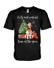 The Most Wonderful Xmas - Jack Russell V-Neck T-Shirt thumbnail