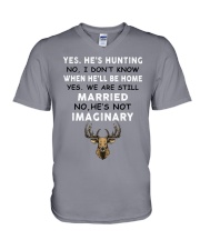 Yes He's Hunting V-Neck T-Shirt thumbnail