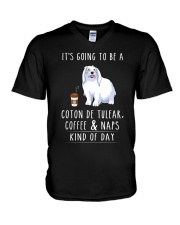 Coton de Tulear Coffee and Naps V-Neck T-Shirt thumbnail