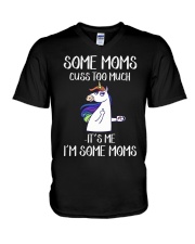 Moms Cuss Too Much V-Neck T-Shirt thumbnail