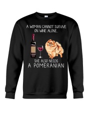 Wine and Pomeranian Crewneck Sweatshirt thumbnail