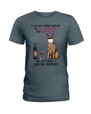 Cannot Survive Alone - German Shepherd Ladies T-Shirt thumbnail