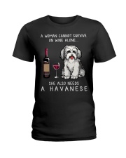 Wine and Havanese Ladies T-Shirt thumbnail