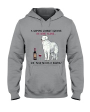 Wine and Kuvasz 2 Hooded Sweatshirt thumbnail