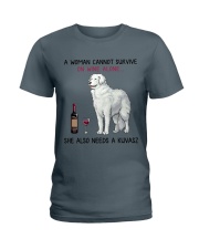 Wine and Kuvasz 2 Ladies T-Shirt thumbnail