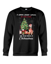Christmas Wine and Chihuahua Crewneck Sweatshirt thumbnail