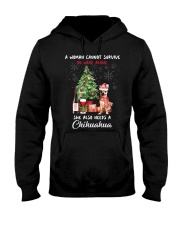 Christmas Wine and Chihuahua Hooded Sweatshirt thumbnail