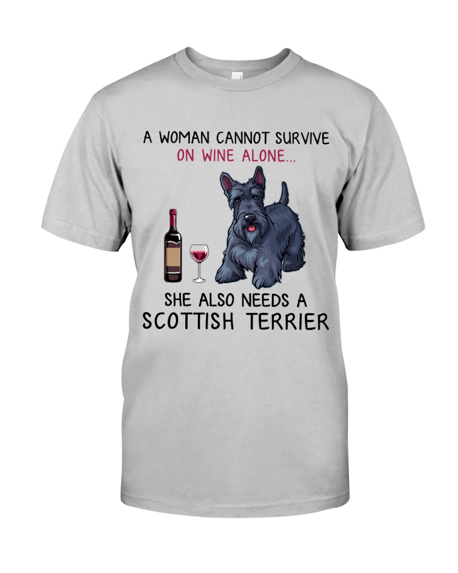 Wine and Scottish Terrier 2 Classic T-Shirt