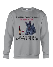Wine and Scottish Terrier 2 Crewneck Sweatshirt thumbnail