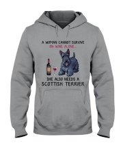 Wine and Scottish Terrier 2 Hooded Sweatshirt thumbnail