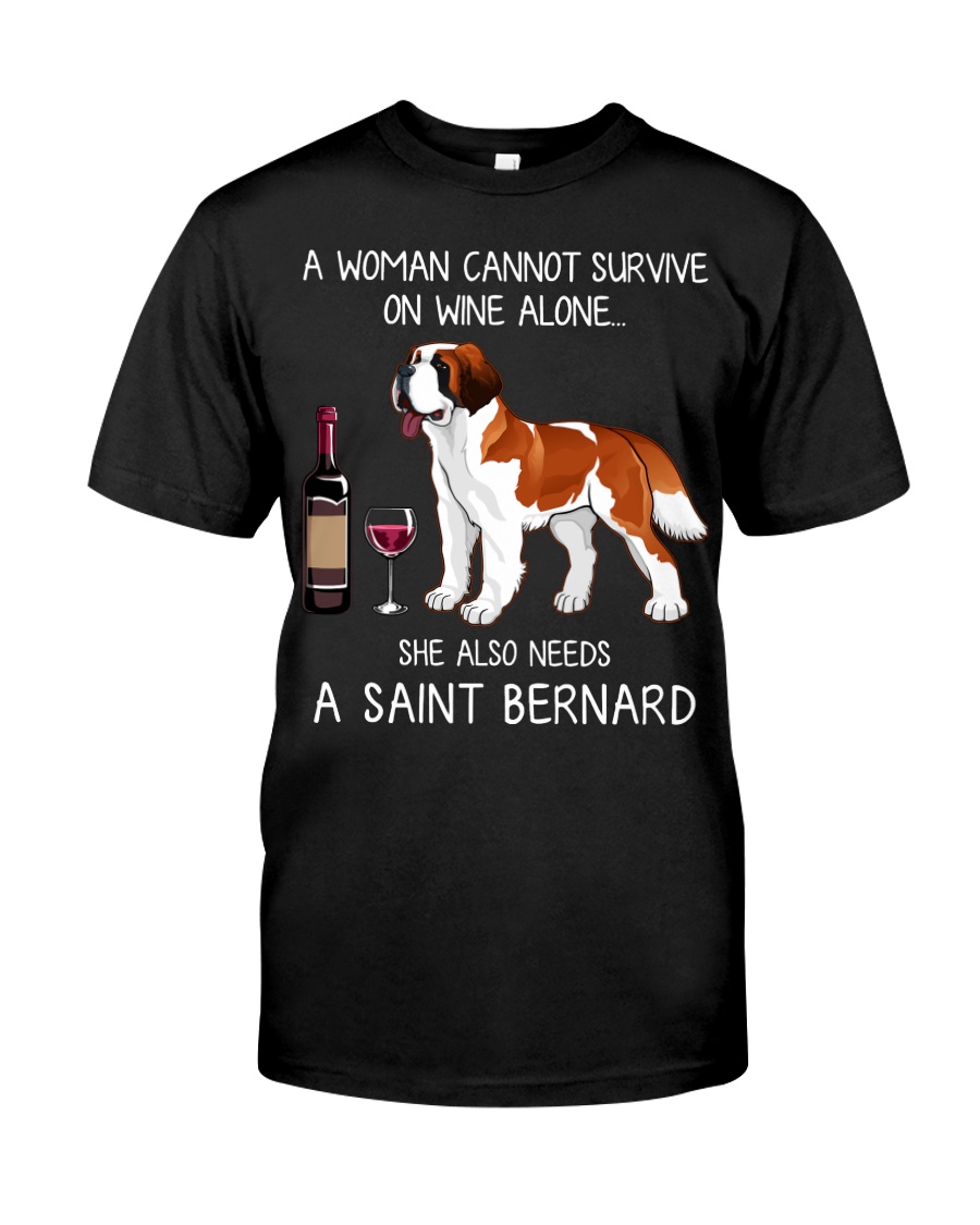 Wine and St Bernard Classic T-Shirt