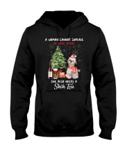 Christmas Wine and Shih Tzu Hooded Sweatshirt thumbnail