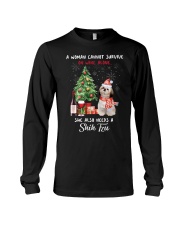 Christmas Wine and Shih Tzu Long Sleeve Tee thumbnail