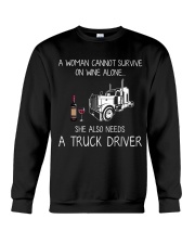 Wine and A Truck Driver Crewneck Sweatshirt thumbnail