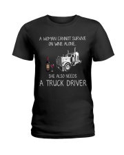 Wine and A Truck Driver Ladies T-Shirt thumbnail