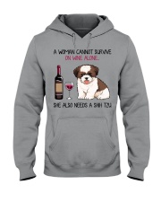 Wine and Shih Tzu 4 Hooded Sweatshirt thumbnail