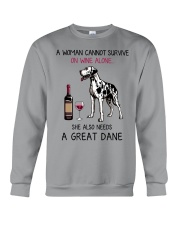 Wine and Great Dane 2 Crewneck Sweatshirt thumbnail