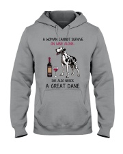 Wine and Great Dane 2 Hooded Sweatshirt thumbnail