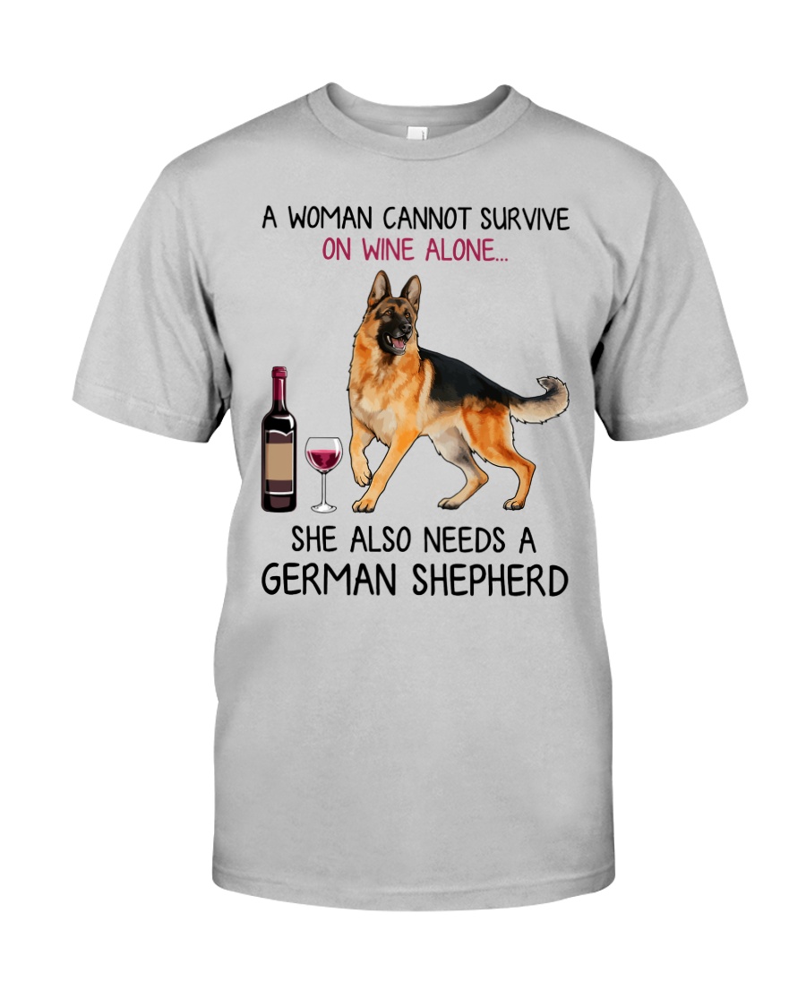 Wine and German Shepherd 4 Classic T-Shirt