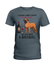 Wine and Boerboel 2 Ladies T-Shirt thumbnail