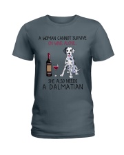 Wine and Dalmatian 2 Ladies T-Shirt thumbnail